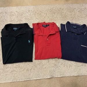 Lot of three Ralph Lauren polo shirts sz large